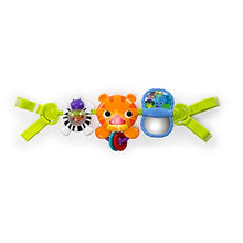 Load image into Gallery viewer, Bright Starts, Take Along Musical Carrier Activity Toy Bar, 4 Melodies, Ball Rattle, Self Discovery Mirror, Bead Chaser, Jungle Themed Baby Toys, Clip on Pram &amp; Pushchair, Ages Newborn +, Multi-Colour
