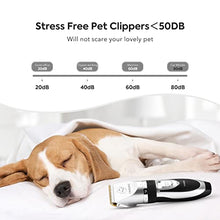 Load image into Gallery viewer, Dog Clippers, Cordless Pet Clippers Low Noise Dog Hair Clippers Rechargeable Dog Grooming Clippers Pet Grooming Kit 12Pcs Dog Shaver with 4 Comb, Quiet Electric Cat Shears for All Pets
