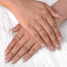 Load image into Gallery viewer, Sethexy Glossy Ballerina False Nail Meidum Glitter Bling Coffin Pink Fake Nails 24Pcs French Acrylic Art Press on Nail Tips for Women and Girls
