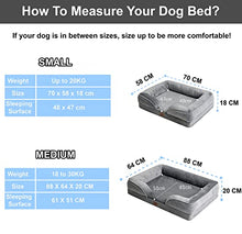 Load image into Gallery viewer, Fur &amp; Bone Memory Foam Dog Bed | Washable Orthopedic Dog Sofa Couch with Removable Zipper Cover | Super Soft Fleece Cosy Plush Pet Sofa Bed | Waterproof Mattress Protector Puppy Bed - Grey (Medium)
