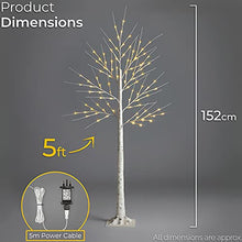 Load image into Gallery viewer, CHRISTOW White Birch Christmas Tree Pre Lit LED Twig Decoration Indoor Outdoor (5ft)
