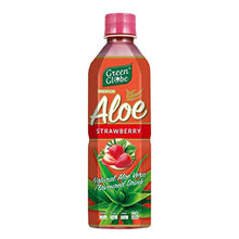 Load image into Gallery viewer, (Pack of 12) Green Globe Aloe Vera Juice Drink 500 ml, Original Aloe Vera Juice for Hair and Skin 500 ml (Strawberry Aloe Vera Drink)
