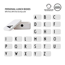 Load image into Gallery viewer, Design Letters Personal Lunch Box White (B) | Personalised Food Storage Container for Men, Women, Girls and Boys | White Lunch/ Food Box for Travel | Use as Sandwich Box | Dishwasher &amp; Microwave Safe
