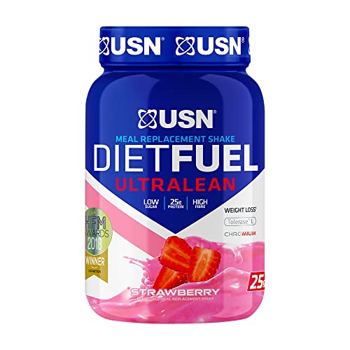 USN Diet Fuel Strawberry UltraLean 1 kg: Weight Control & Meal Replacement Powder, UN106