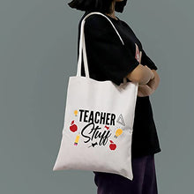 Load image into Gallery viewer, Teacher Appreciation Gifts Teacher Stuff Teacher Supplies for Classroom Best Teacher Canvas Tote Bag Gift (Teacher Stuff Tote B)
