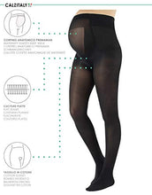 Load image into Gallery viewer, CALZITALY - 2 PAIRS Semi Opaque Maternity Tights, Pregnancy Tights, ComfortableMaternity Pantyhose, 40 DEN | MADE IN ITALY | (L, Black Color)
