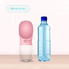 Load image into Gallery viewer, Dog Water Bottle, Portable Dogs Travel Water Bottle, Pets Feeder for Pet Walking Travelling Drinking (12 oz, Pink)
