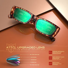 Load image into Gallery viewer, ATTCL Women&#39;s Polarized Sunglasses For Women Rectangle Frame Trendy Chunky Sun Glasses with UV Protection 5088 C6 Baowen+green
