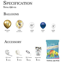 Load image into Gallery viewer, Soonlyn Navy Blue Gold Balloon Garland 130 Pcs 12 Inch Confetti Balloons Matte White Latex Balloon Arch Kit with Balloon Accessories for Baby Shower 1st Birthday Wedding Party
