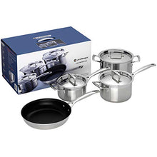 Load image into Gallery viewer, Le Creuset 3-Ply Stainless Steel Cookware Set, 4 Pieces
