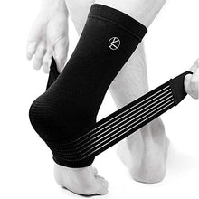 Load image into Gallery viewer, Achilles Tendonitis Brace - Ankle Sleeve for Plantar Fasciitis with Compression Wrap - Ankle Support for Women, Men, Pain, Sprained Ankle, Heel Spur, Arch Support, Swelling, Tendon, Kids (Black)
