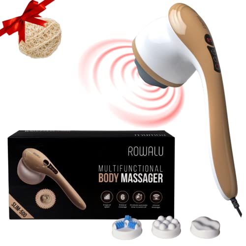 ROWALU SLIM-500 | Body Massager for Back, Shoulder, Neck and Leg | Cellulite Remover | Lymphatic Drainage Massager | Muscle and Sciatica Pain Relief with Natural Exfoliating Sponge for Free