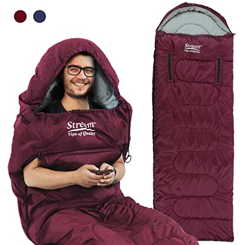 Sleeping Bag, Portable Lightweight 3-4 Season Sleeping Bags with Zippered Holes for Arms and Feet, Wearable Envelop Sleeping Bag for Adults Kids Camping, Hiking, Traveling