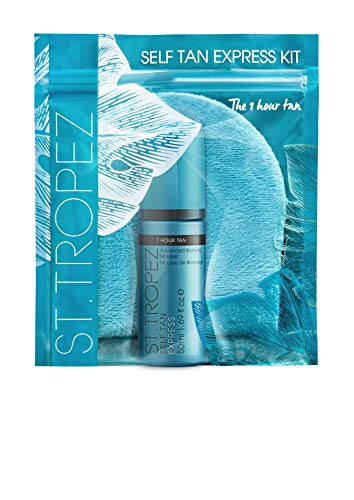 St. Tropez Fake Tan, Self Tan Express 1 Hour Tan Starter Kit, Vegan Beauty Gift for Her with Travel Size Tanning Mousse and Tanning Applicator Mitt