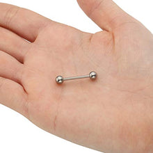 Load image into Gallery viewer, PiercingJ 2pcs Grade 23 Titanium 14G 14mm / 16mm Bar Nipple Tongue Ring Straight Barbell Nipple Rings Body Piercing Jewelry
