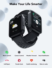 Load image into Gallery viewer, Smart Watch, klatre Smart Watch for Men Women, 1.69 HD, Built-in Fitness Tracker with Heart Rate &amp; Blood Oxygen Monitor, 5 ATM Waterproof &amp; Sleep Monitor, Android Phones &amp; iOS compatible-black
