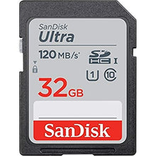 Load image into Gallery viewer, SanDisk Ultra 32GB SDHC Memory Card, Up to 120 MB/s, Class 10, UHS-I, V10
