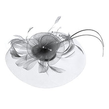 Load image into Gallery viewer, Feather Net Hat Women Wedding Hair Clip Ladies Flower Wedding Fascinator Bride Headwear Corsage Hair Band Brooch Girl Vintage Handmade Hairpin with Beads for Ball Banquet Cocktail Party Festival Cap
