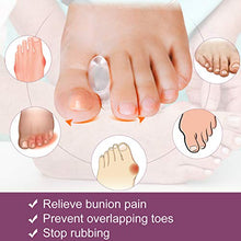 Load image into Gallery viewer, Promifun Gel Toe Separators to Straighten Overlapping Toes, 12 Packs of Toe Spacers for Bunion and Corns, Corrector Pads for Crooked Toes, Calluses, Bunions
