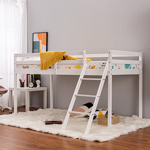 Panana Mid Sleeper Bunk Bed 3FT Single Bed Frame Wood Cabin Bed for Ki ...