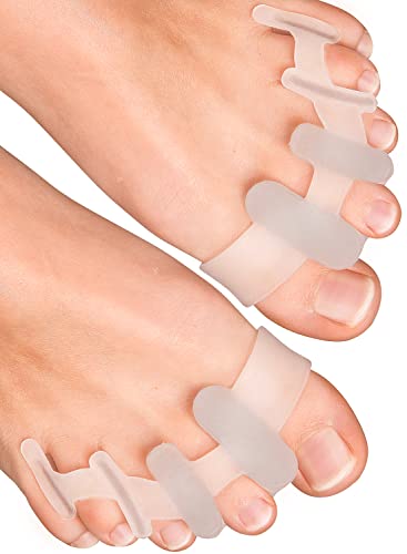 YogaMedic® Toe Separators for Overlapping Toes [6Pcs] to Relax Toes, Improved Gel Silicone, 0% BPA, One-Size, Spreader