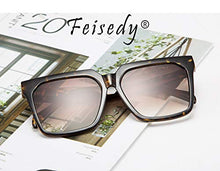 Load image into Gallery viewer, FEISEDY Oversized Sunglasses for Women Flat Top Square trendy Thick Rim Frame Shades UV400 B2585
