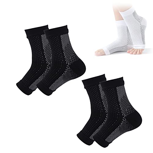 JZPCM AmRelieve SootheSocks, Ankle Arch Support Socks, Soothesocks for Neuropathy, Sock Soothers Pain Relief from Variety of Ailments Including Plantar L/XL (C, 2pairs)