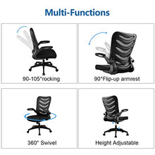 Load image into Gallery viewer, COMHOMA Office Desk Chair with Armrest Office Computer Chairs Ergonomic Conference Executive Manager Work Chair (Black)
