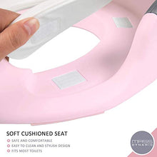 Load image into Gallery viewer, Toddler Toilet Seat - Potty Training Seat for Kids - Non Slip Loo Trainer with Anti-Splash Guard - Unisex Toilet Assistant Ring with Handles and Backrest for Extra Security (Pink)
