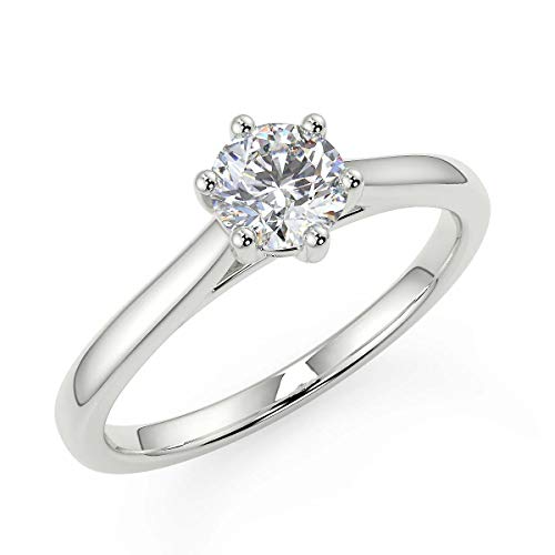 Engagement rings for her white gold diamond solitaire in choice of diamond sizes (L1/2, 0.33)