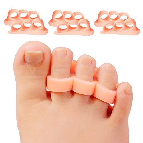 Promifun Gel Toe Separators, 6 Pack of Toe Spacers, Toe Straightener for Men and Women, Bunions, Hammer Toe, Overlapping Toe, Claw Toes, Reduce Foot Pain
