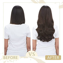 Load image into Gallery viewer, Fshine Clip in Human Hair Extensions 45cm 120g Real Human Hair 7 Pcs Dark Brown Hair Extensions Clip in Human Hair Remy Clip in Hair Extensions Real Human Hair Clip Ins 18-Inch
