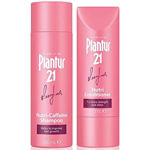Plantur 21 #longhair Shampoo and Conditioner Set for Long and Brilliant Hair | Improves Hair Growth and Repairs Stressed Hair | No Silicones | Set of 200ml Shampoo and 175ml Conditioner