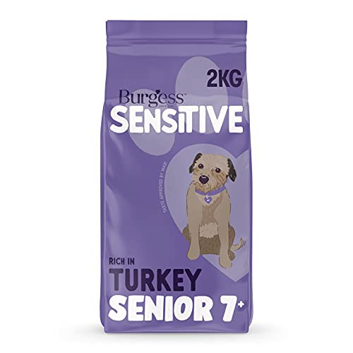 Burgess Sensitive Dry Senior Dog Food 7+ Rich in Turkey, 2kg