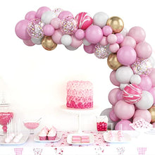 Load image into Gallery viewer, Balloon Arch Garland Kit, 78Pcs Pink Balloon Arch Include Macaron Pink Metal Gold Latex Balloons Pink White Confetti Party Balloon For Birthday Decoration Baby Shower Wedding Party Supplies
