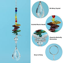 Load image into Gallery viewer, EEEKit 6 PCS Colorful Crystals Glass Pendants, Window Suncatchers Prism Hanging Ornaments, Butterfly Suncatcher Rainbow Maker with Beads Chain for Home, Garden, Office Decoration

