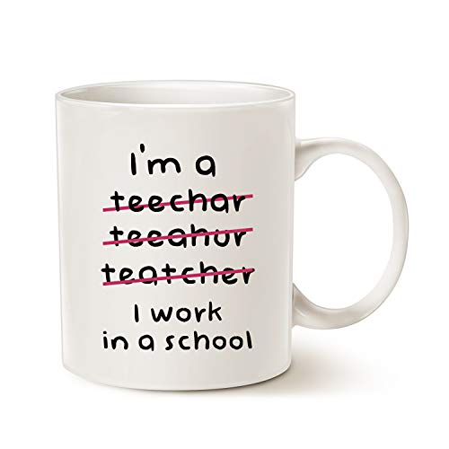 Christmas Teacher Gifts Funny Coffee Mugs Wrong I'm an Teacher I Work in a School Best Motivational and Inspirational Present White 11 Oz
