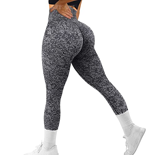 SZKANI Seamless Leggings for Women Butt Lifting High Waist Yoga Pants Scrunch Booty Leggings Workout Tights, 4d#-black, S