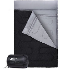 Load image into Gallery viewer, Active Era Double Sleeping Bag - Extra Large - Queen Size - Converts into 2 Singles - 3 Season for Camping, Hiking, Outdoors
