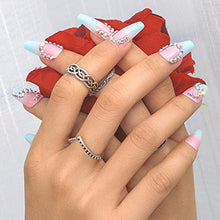 Load image into Gallery viewer, Sethexy Long Ballerina Fake Nails Pink False Nails Coffin Stick on Nails Glossy Gradient Nails with Glue 24Pcs Acrylic Art Press-on Nail Tips for Women and Girls (D)

