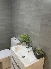 Load image into Gallery viewer, DBS Graphite Grey Modern Tile Effect Bathroom Panels Shower Wall PVC Cladding (4 Panels)
