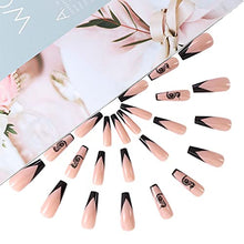 Load image into Gallery viewer, Brishow Coffin False Nails Long Fake Nails Dragon Press on Nails Bellarina Acrylic Stick on Nails 24pcs for Women and Girls
