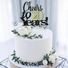 Load image into Gallery viewer, Sumerk Cheers to 20 Years Cake Toppers 20th Birthday Cake Topper Wedding Anniversary Party Decorations Supplies - 1 Pack
