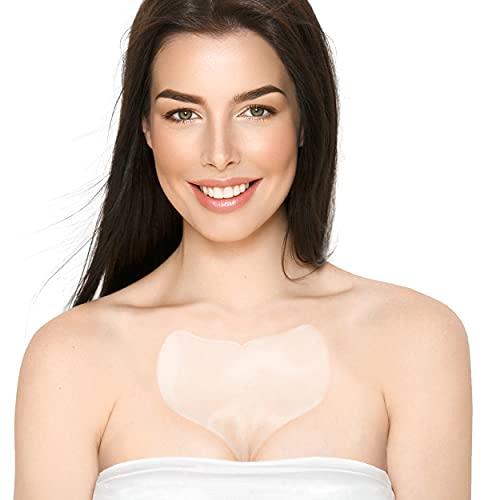 Chest Wrinkle Pads - Anti-Aging Skin Tightening Firming & Moisturizing Fine Lines Prevention - Medical-Grade Silicone Skincare Patch - Reusable Overnight Cleavage & Décolleté Smoother (1-mo Supply)