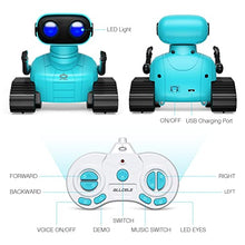 Load image into Gallery viewer, ALLCELE Robot Toys, Rechargeable Kids RC Robots for Girls &amp; Boys, Remote Control Toy with LED Eyes &amp; Music, for Children Age 3+ Years Old - Blue
