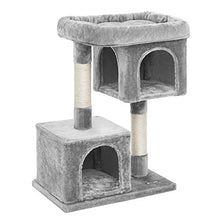 Load image into Gallery viewer, FEANDREA Cat Tree, Compact Cat Condo with 2 Caves, Light Grey PCT61W
