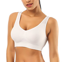 Load image into Gallery viewer, SIMIYA Comfort Bra, Womens Sports Bras Plus Size Sleep Bras for Girls in Yoga Bralette Leisure Stretch Crop Tops Vest (2 Pack (White+Black) #1, XL)

