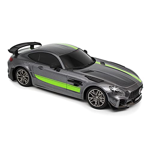 New CMJ RC Cars Mercedes GT Pro AMG Remote control Radio Car 1:24 Officially Licensed 1:24 Scale Working Lights 2.4Ghz (Grey)