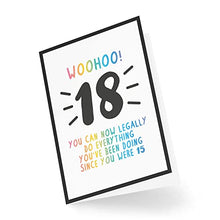 Load image into Gallery viewer, Funny 18th Birthday Cards | You Can Now Legally Do Things Card | For Him Her Banter Joke Novelty 18 Teenager Friend Son Daughter | CBH621
