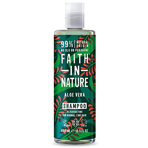Faith In Nature Natural Aloe Vera Shampoo, Rejuvenating, Vegan and Cruelty Free, No SLS or Parabens, For Normal to Dry Hair, 400 ml